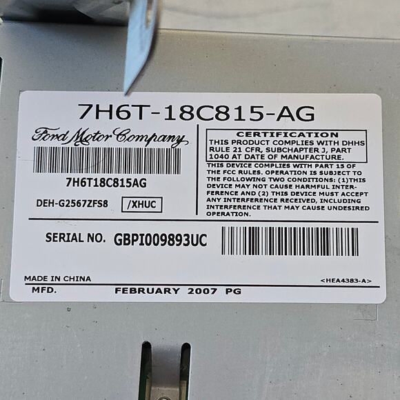 2007 Lincoln MKZ Radio AM/FM 6 Disc CD Player Receiver 7H6T-18C815-AG OEM - Picture 7 of 7